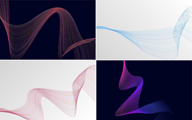 Modern wave curve abstract presentation background Pack