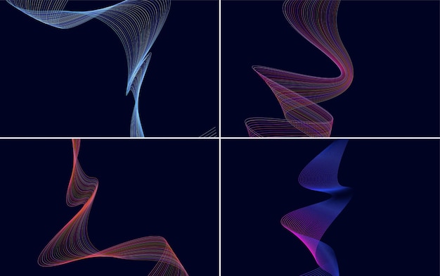 modern wave curve abstract presentation background pack