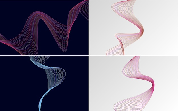 modern wave curve abstract presentation background pack