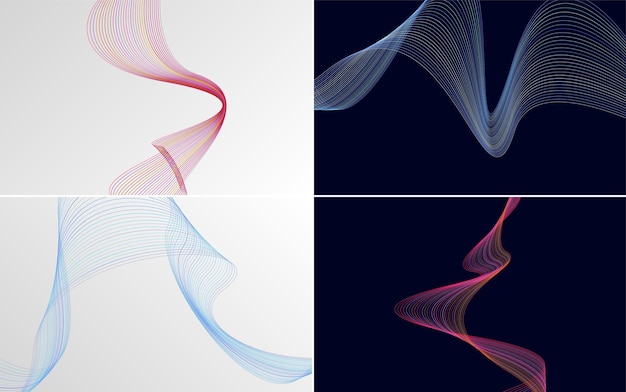 modern wave curve abstract presentation background pack