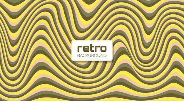 Modern wave rainbow line retro abstract background design. Rainbow 60s, 70s, 80s hippie vector.
