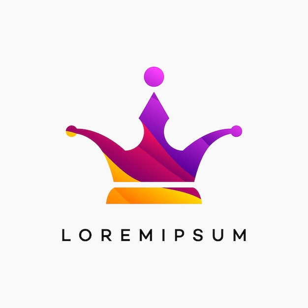 Modern wavy crown logo template