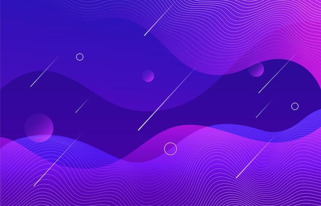 Modern wavy gradient geometric background with lines Abstract design template landing page banner