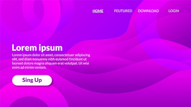 Modern wavy purple background gradient landing page