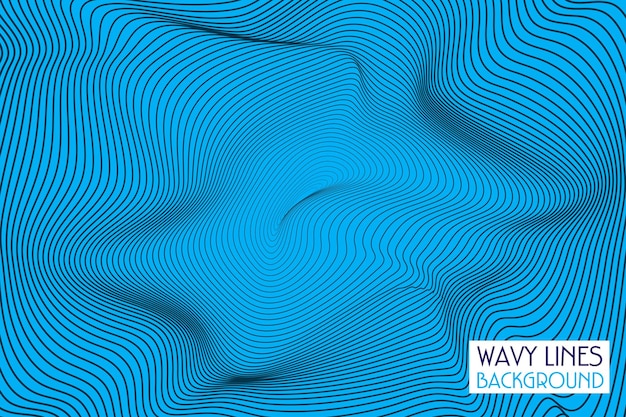 Vector modern wavy warped lines background