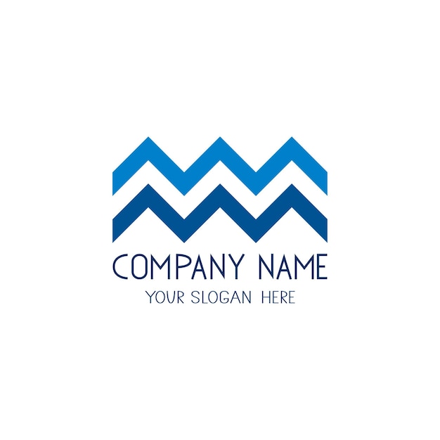 Modern wavy zigzag shape vector logo emblem or symbol for business company
