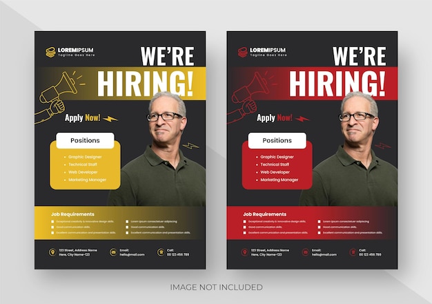 Modern We're Hiring Flyer Template Job Vacancy Flyer Template Job offer poster template a4 size