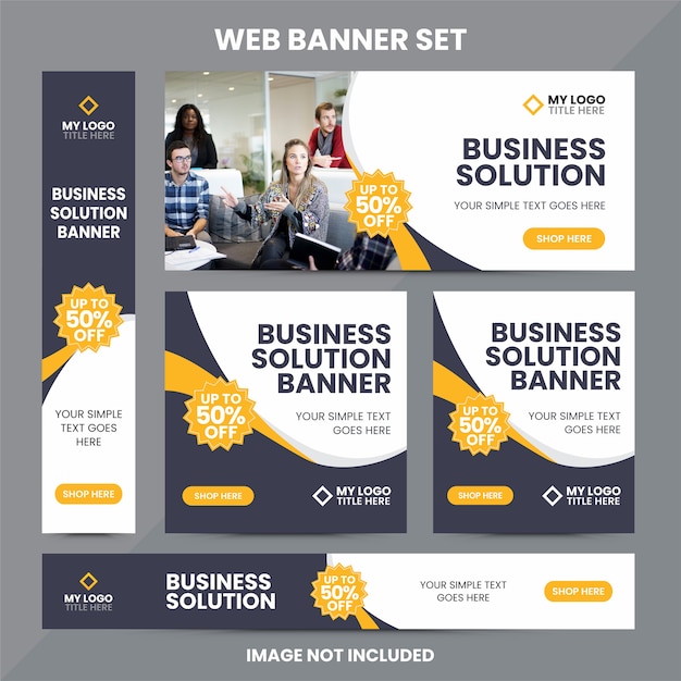 Vector modern web banner ad set template