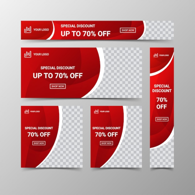 Modern web banners design template set