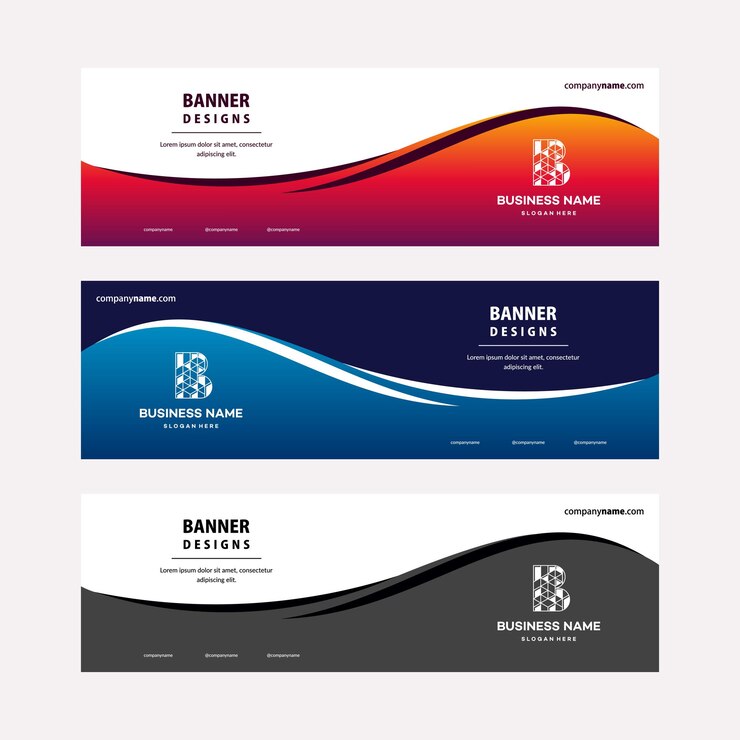 Modern web banners template with diagonal elements for a photo. Universal design for advertising business