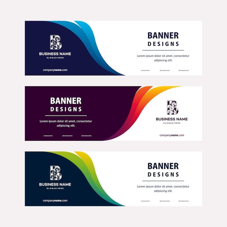 Vector modern web banners template with diagonal elements for a photo. universal design for advertising business