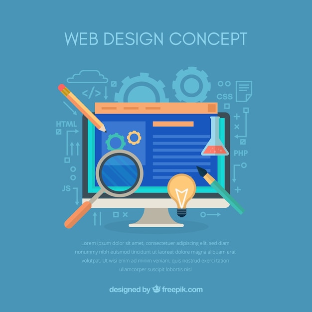 Concetto di web design moderno con design piatto