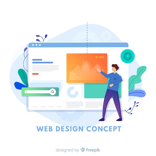 Vector modern web design concept with flat style