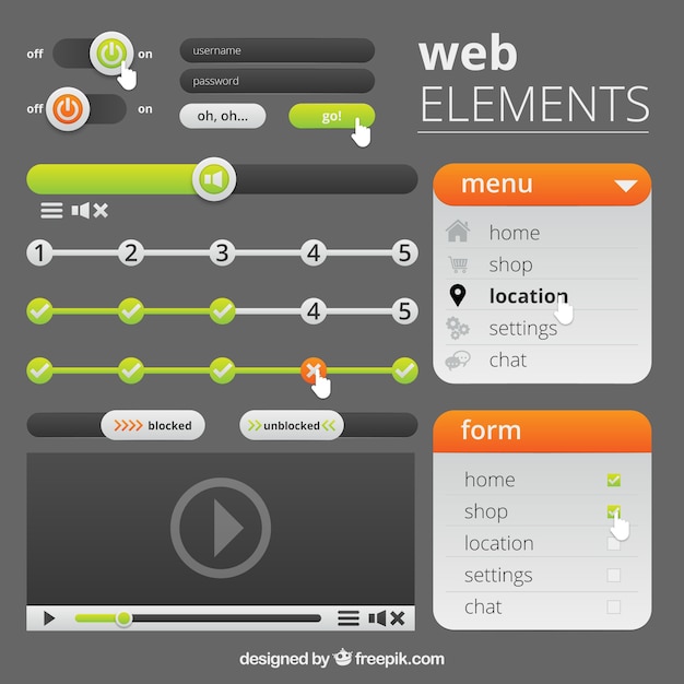 Elemento collezione moderna web