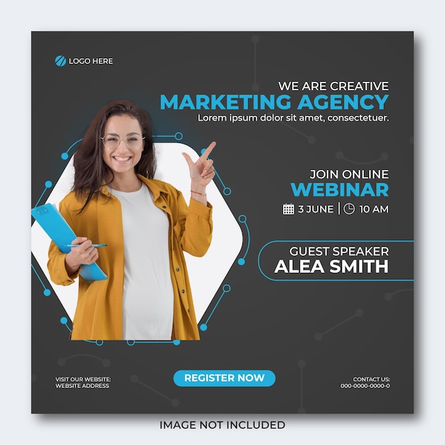 Modern webinar social media post template.