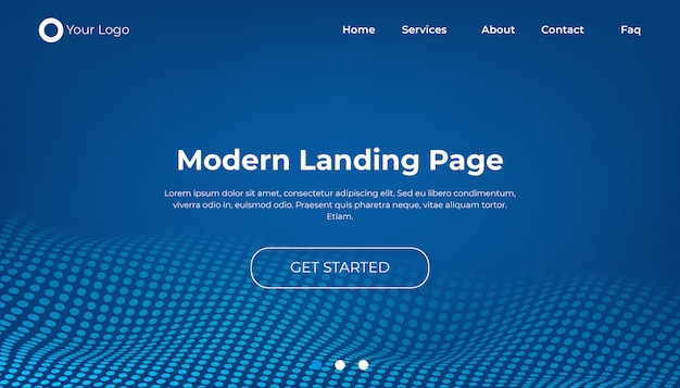 Modern website landing page design