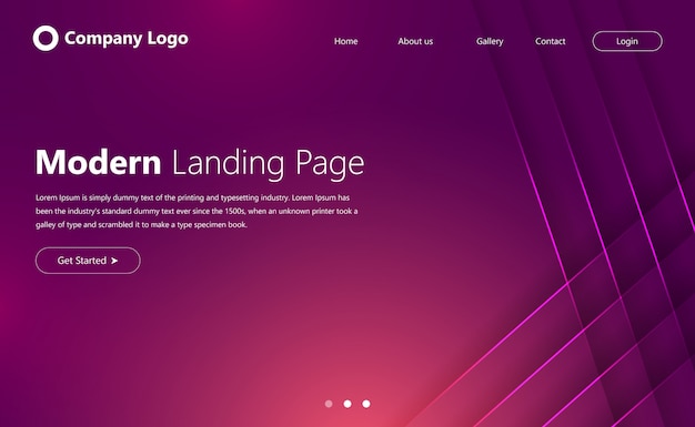 Modern website landing page design