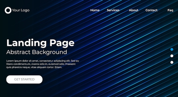 Modern website landing page