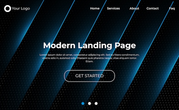 Modern website landing page