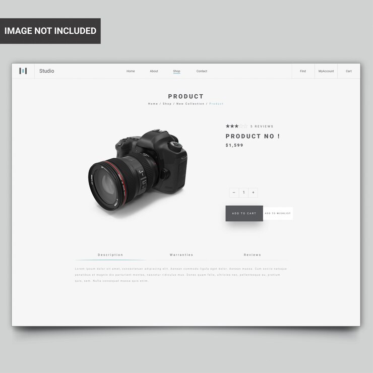 Vector modern website product page template