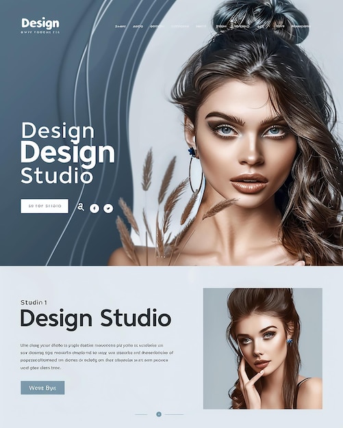 Vector modern website studio template design