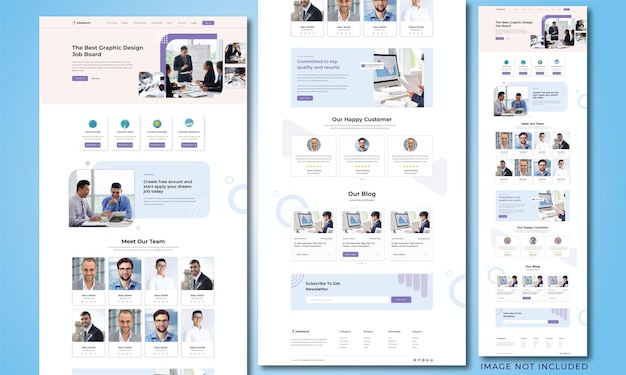 Modern Website Template For Business. Design for job search landing page