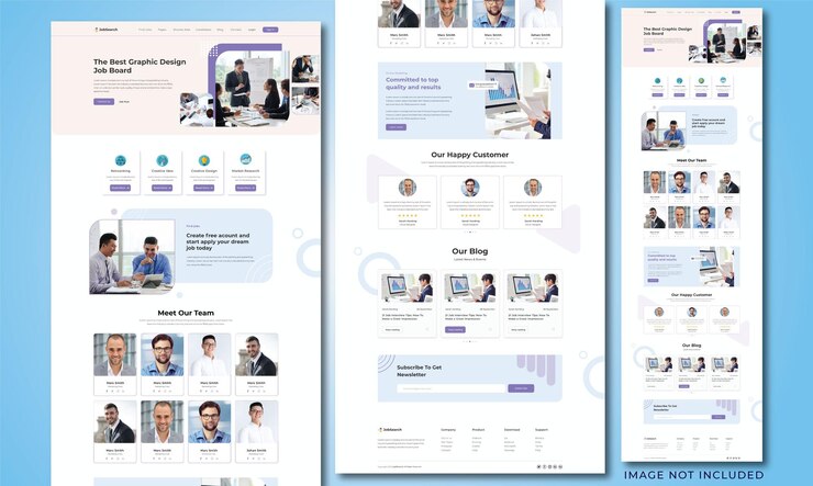 Vector modern website template for business. design for job search landing page