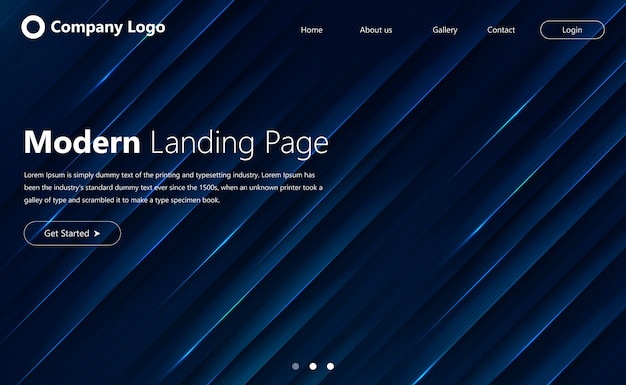 Modern website template for landing page  