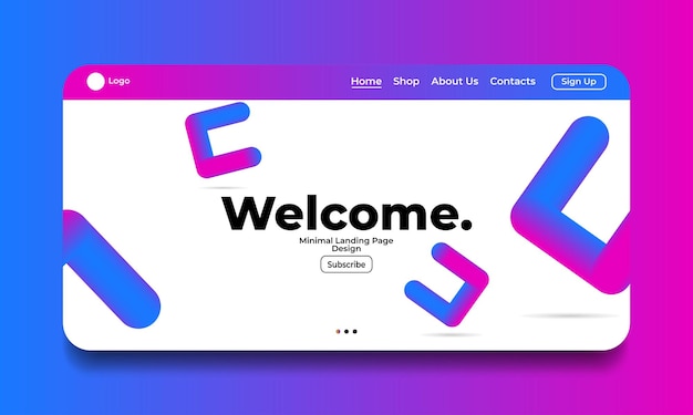 Modern website template for websites landing page or apps