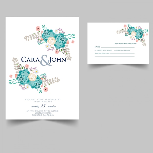 Modern wedding invitation card