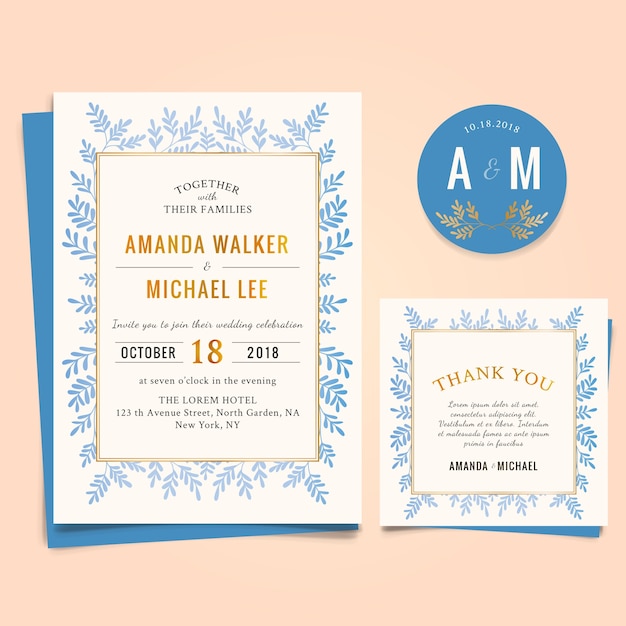 Modern wedding invitation