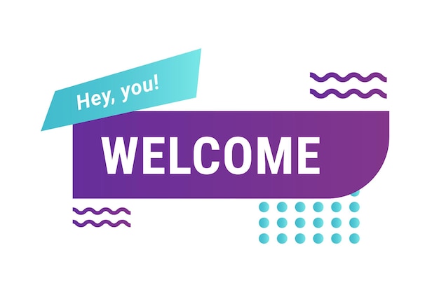 Vector modern welcome banner purple blue gradients