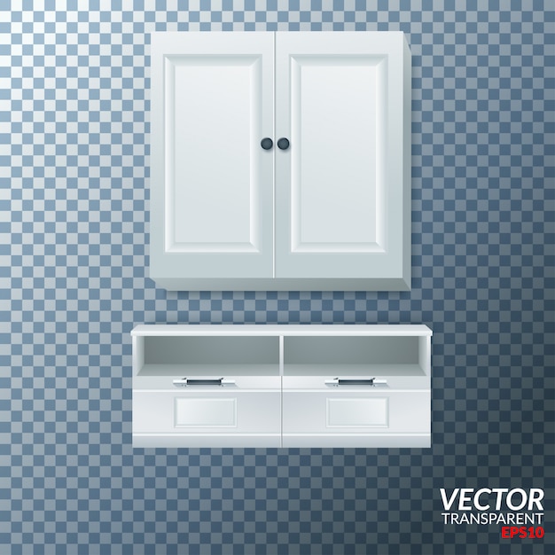 Vector modern white drawer