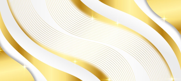 Modern white and gold abstract background. Luxury white and gold background with 3d layered