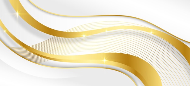 Modern white and gold abstract background. Luxury white and gold background with 3d layered