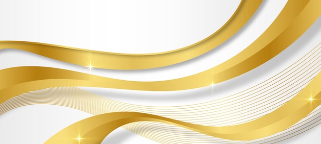 Modern white and gold abstract background. Luxury white and gold background with 3d layered