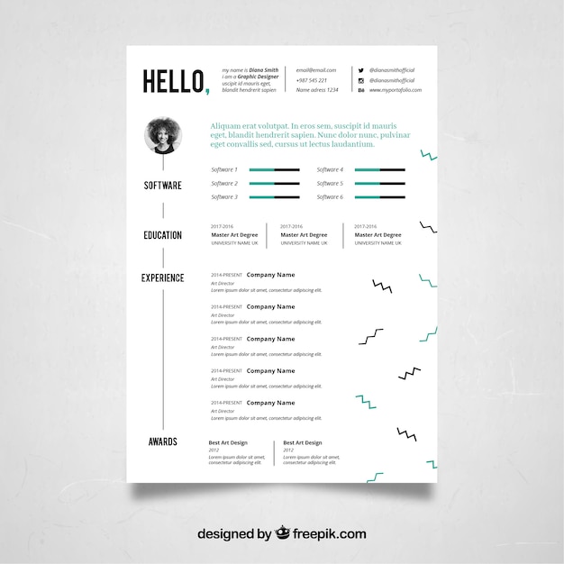 modern white resume design