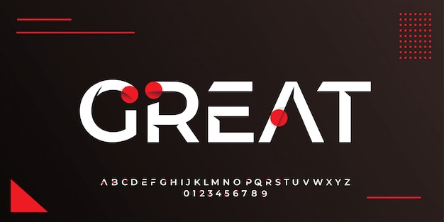 Modern white text style with abstract red circle design templates