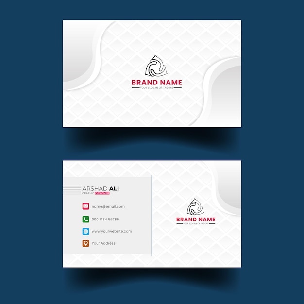 Modern white texture creative business card