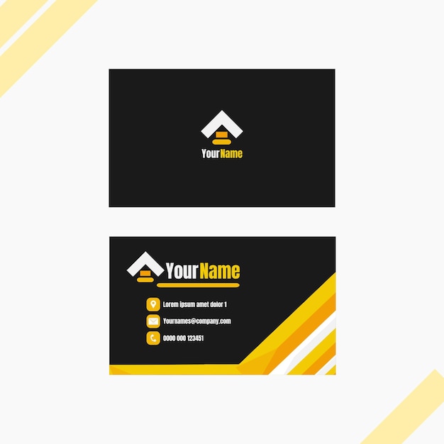 Vector modern white and yellow business card