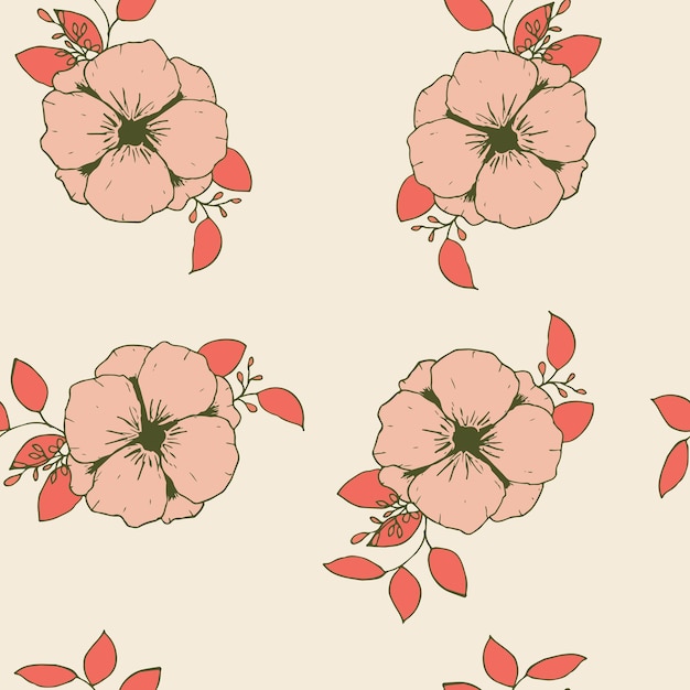 Modern wilde bloemen naadloos patroonontwerp. naadloze patroon met lentebloemen en bladeren.