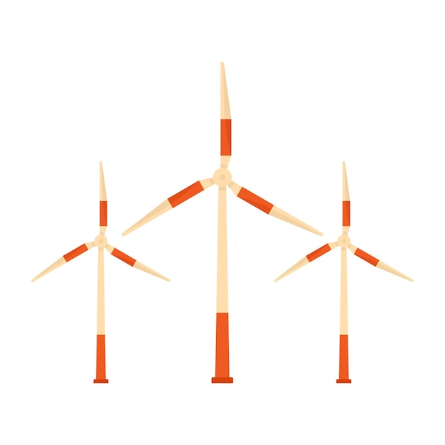 Modern wind turbine icon Flat illustration of modern wind turbine vector icon for web design