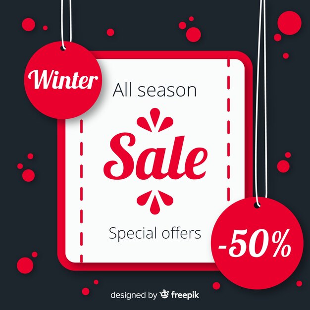 Vector modern winter sale composition