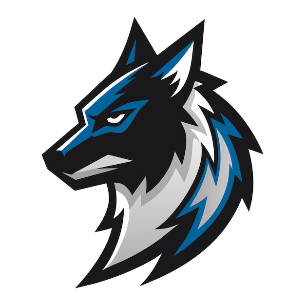 Modern wolf head logo illustration design