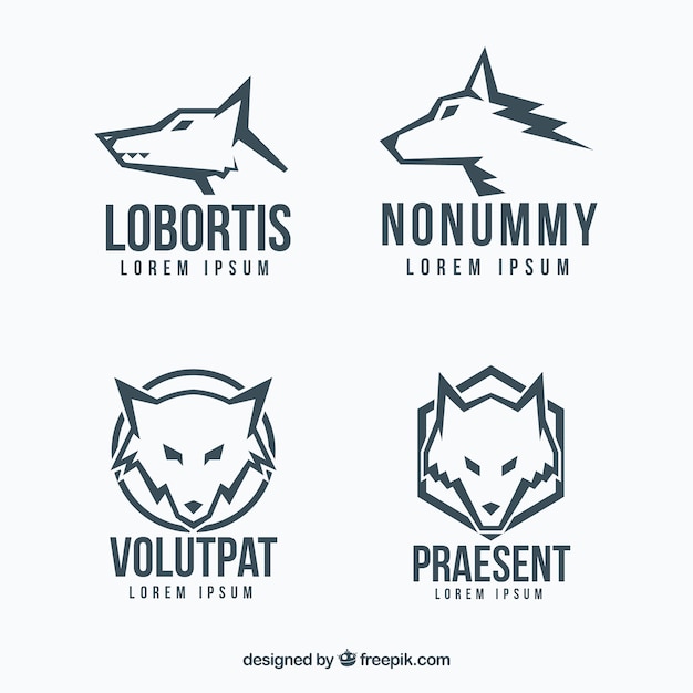 Vector modern wolf logo collection