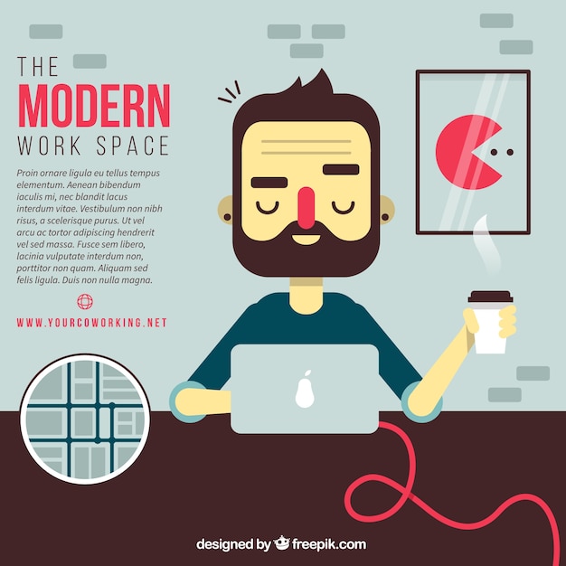 The modern work space illustration