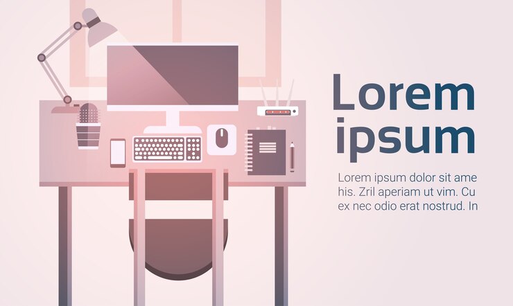 Vector modern workplace cabinet 