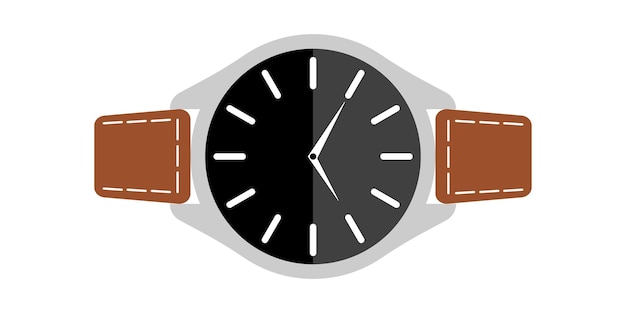 Vector modern wristwatch icon in flat style. classic flat illustration with wristwatch icon.