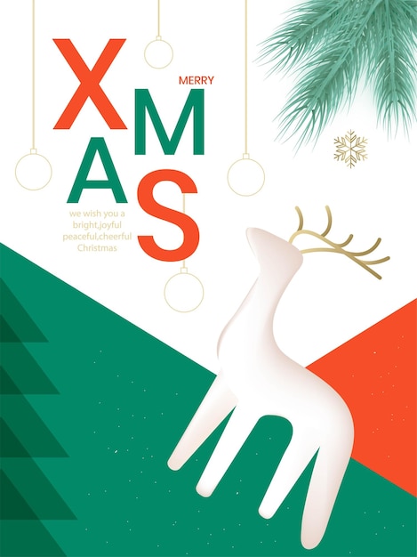 Vector modern xmas celebration poster banner and greeting card design