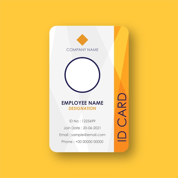 Modern yellow abstract id card template
